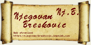 Njegovan Brešković vizit kartica